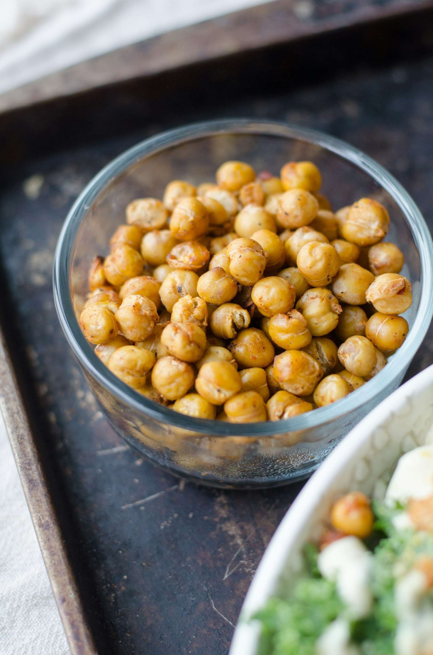 Chickpeas on glass
